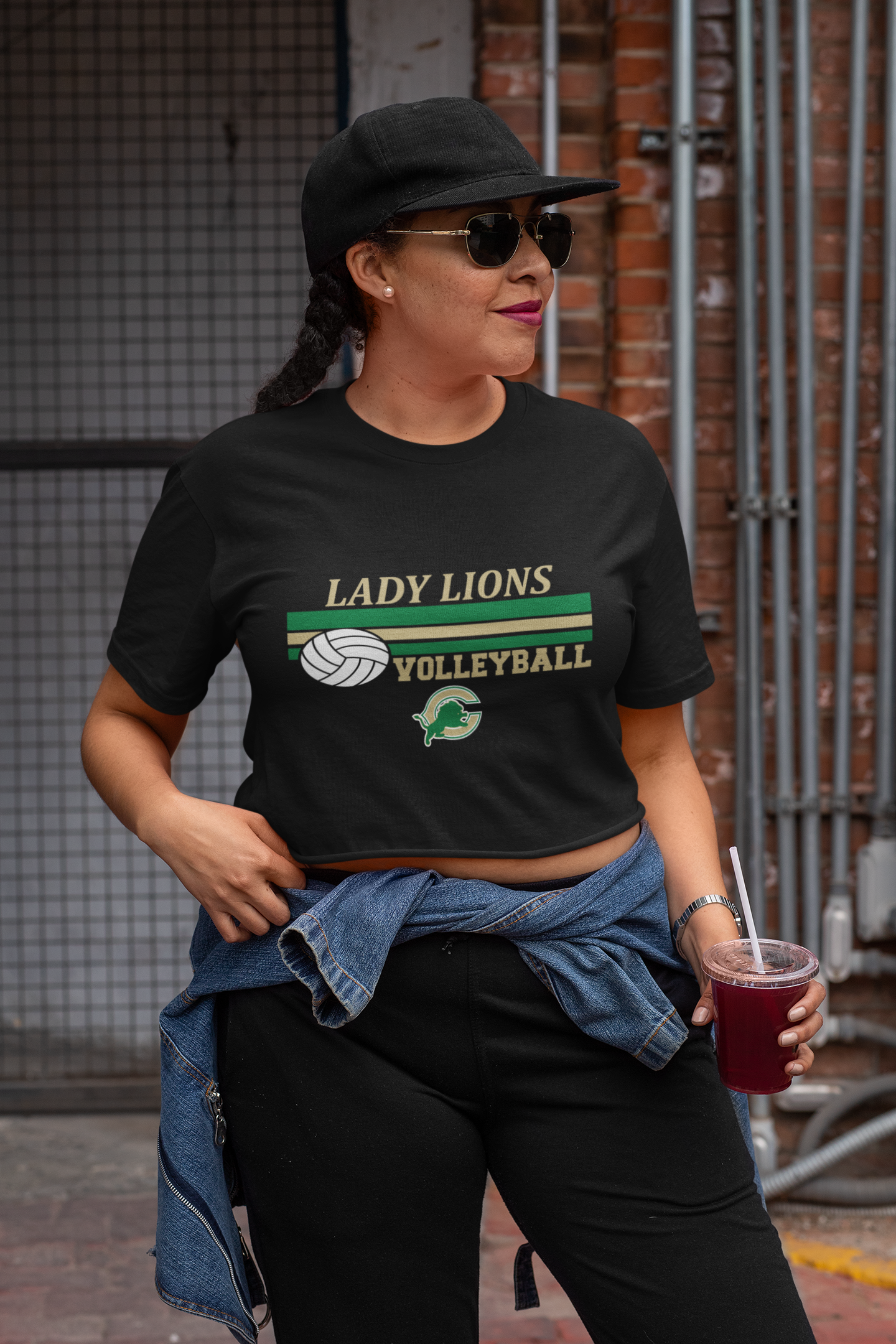Ladies' Headliner Cropped Tee LADY LIONS VOLLEYBALL