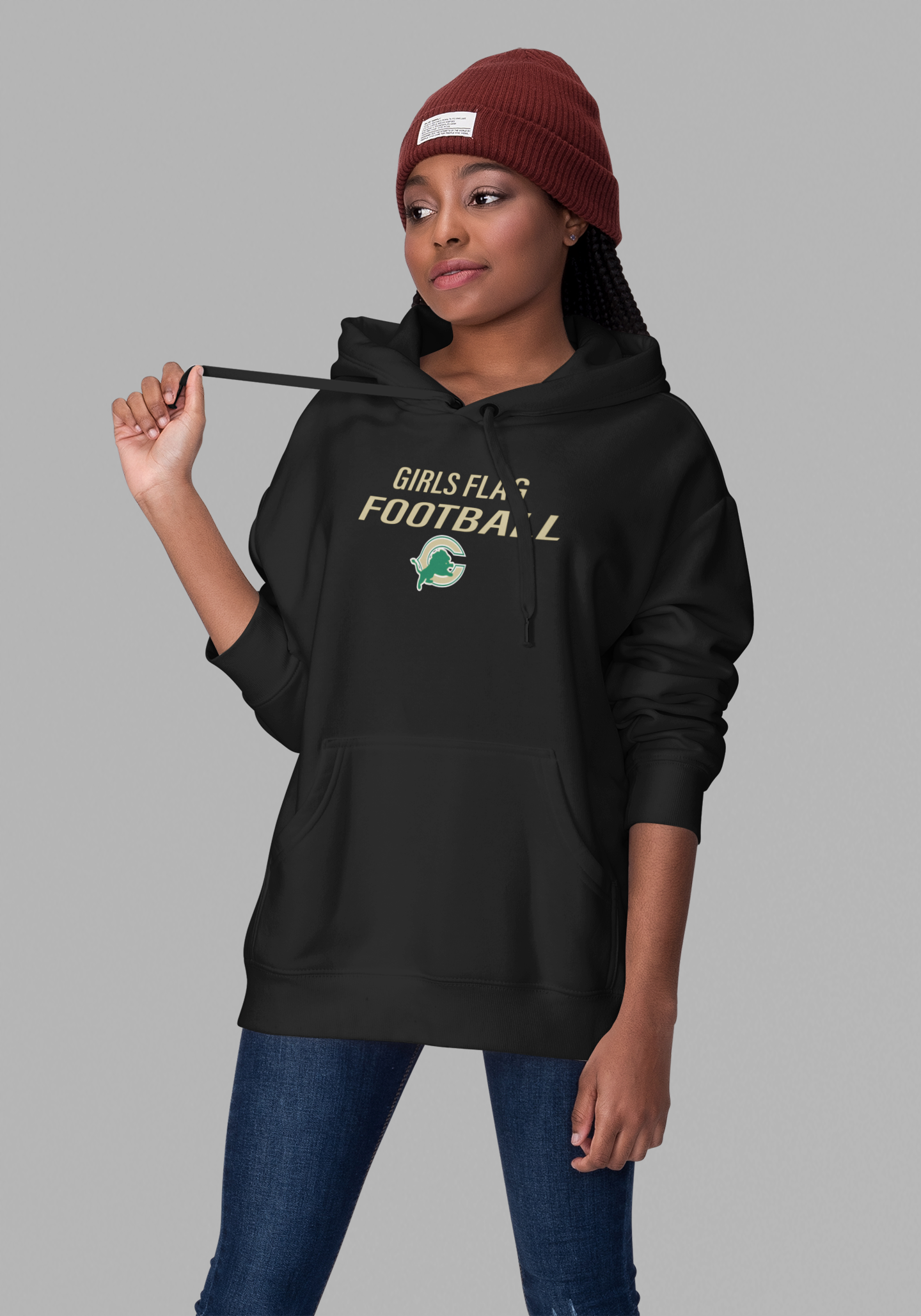 Girls Flag Football Hoodie unisex